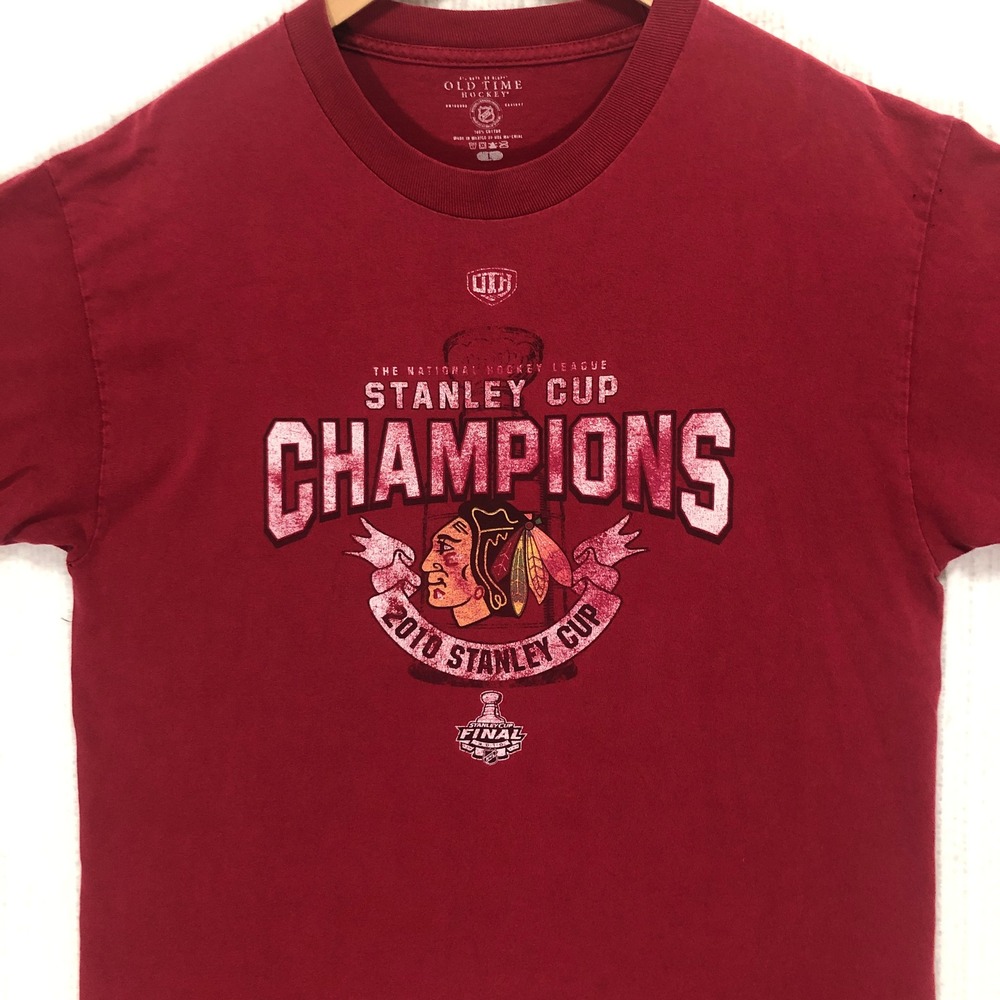Old Time Hockey‎ Blackhawks Stanley Cup Champions Graphic T-Shirt Size Large